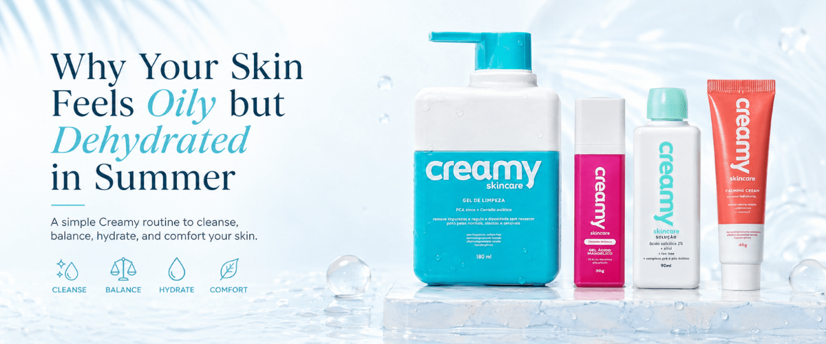 Why Your Skin Feels Oily but Dehydrated in Summer - Creamy Skincare