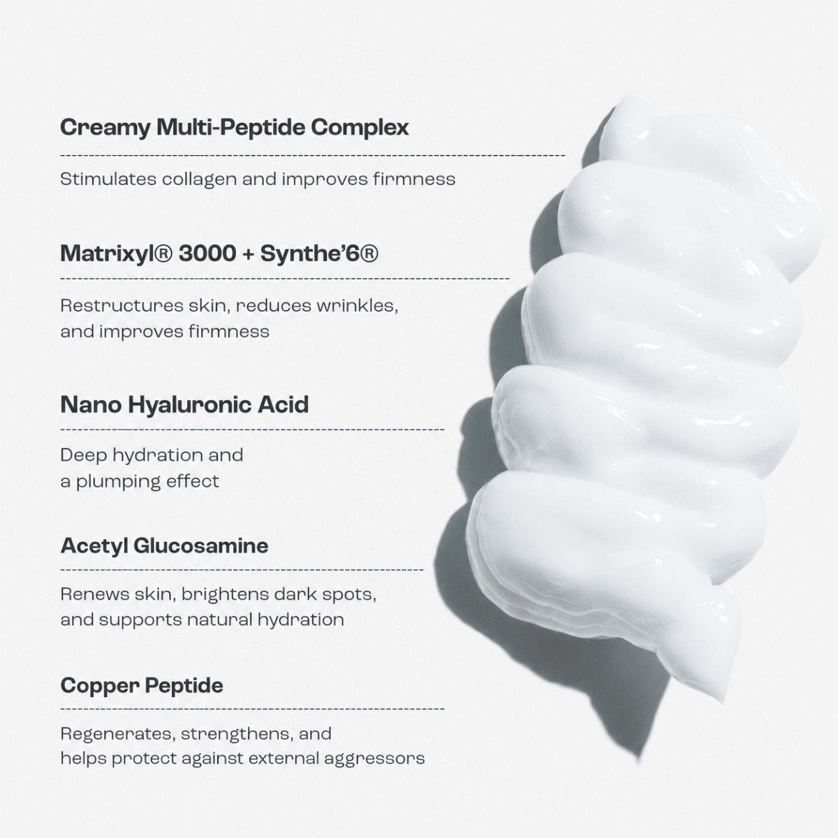 CREAMY Peptide Cream - Anti-Aging Firming Moisturizer - Wrinkle Reducer - Creamy Skincare